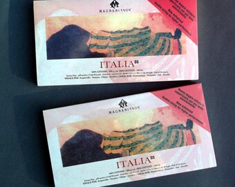 MAGNANI 1404: Italia DS, tono crema, algodón, papel de técnica mixta, 4,5 x 9