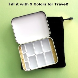 9 Full Pans and Divided Split Half Pans in Mint Tin Travel Palette