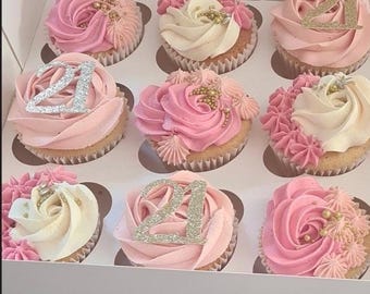 Number Cupcake Toppers | Personalised Number Cake Topper