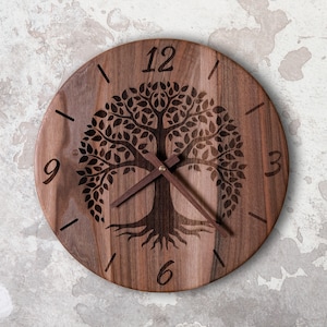 Wooden wall clock, Wall decor, Unique wall clock