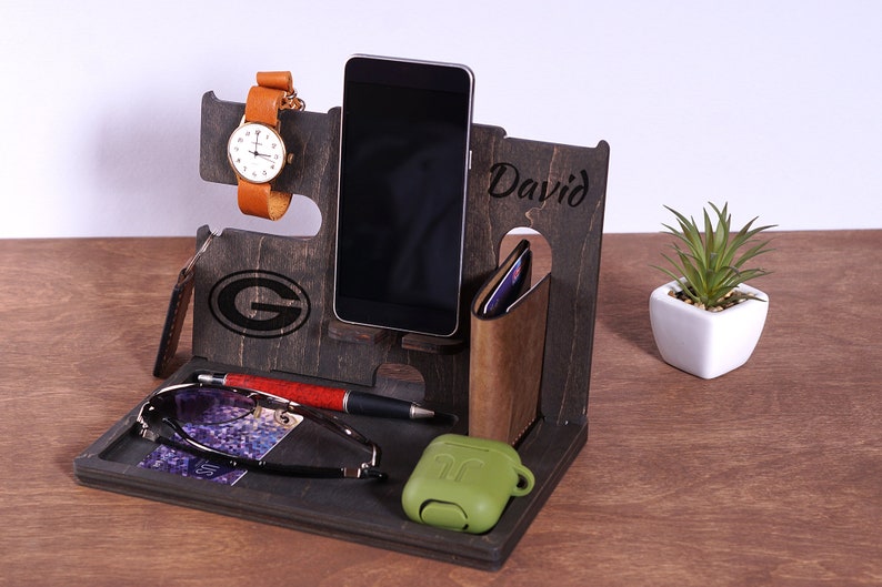 Wooden Docking Station NY giants gifts for him New York Etsy