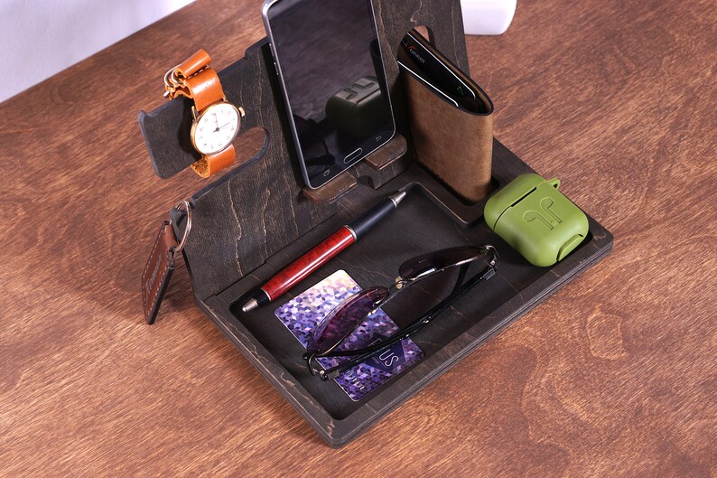 Wooden Docking Station NY giants gifts for him New York Etsy