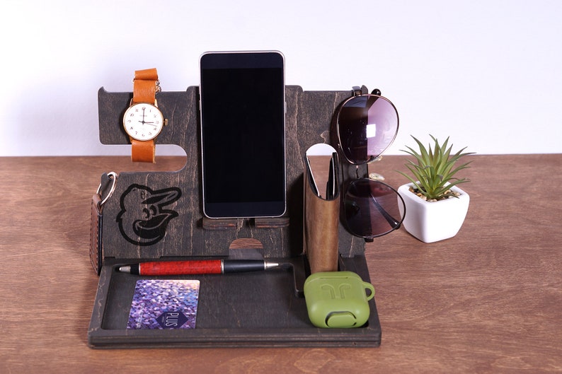 Wooden Docking Station NY giants gifts for him New York Etsy