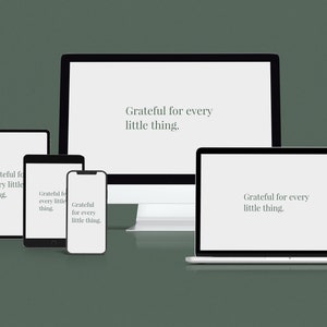 Grateful Minimalist Quote Wallpaper Set | iPhone Wallpaper, iPad Wallpaper, Macbook Wallpaper, Laptop Wallpaper, Desktop Wallpaper