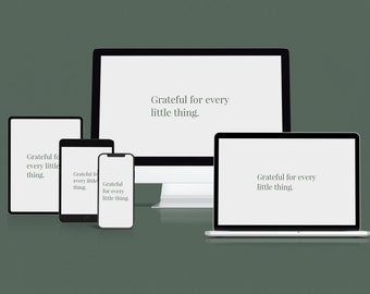 Dankbaar Minimalistische Offerte Wallpaper Set | iPhone-achtergrond, iPad-achtergrond, Macbook-achtergrond, achtergrond voor laptops, bureaubladachtergrond