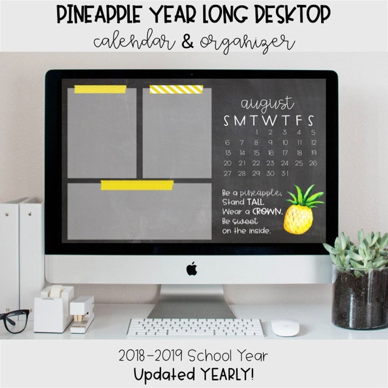 Pineapple Desktop Organizer Calendar