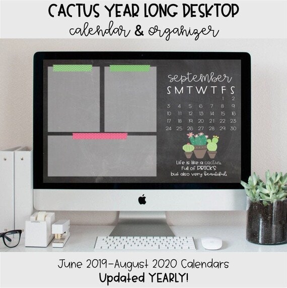 Cactus Desktop Organizer Instant Download Organization Etsy