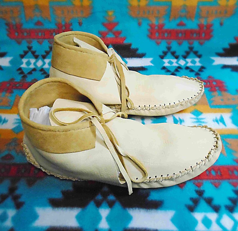Native American Authentic Smoke Deerskin Leather Moccasins Etsy