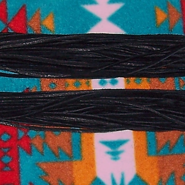 Native American Black Deerskin Leather Hair Ties