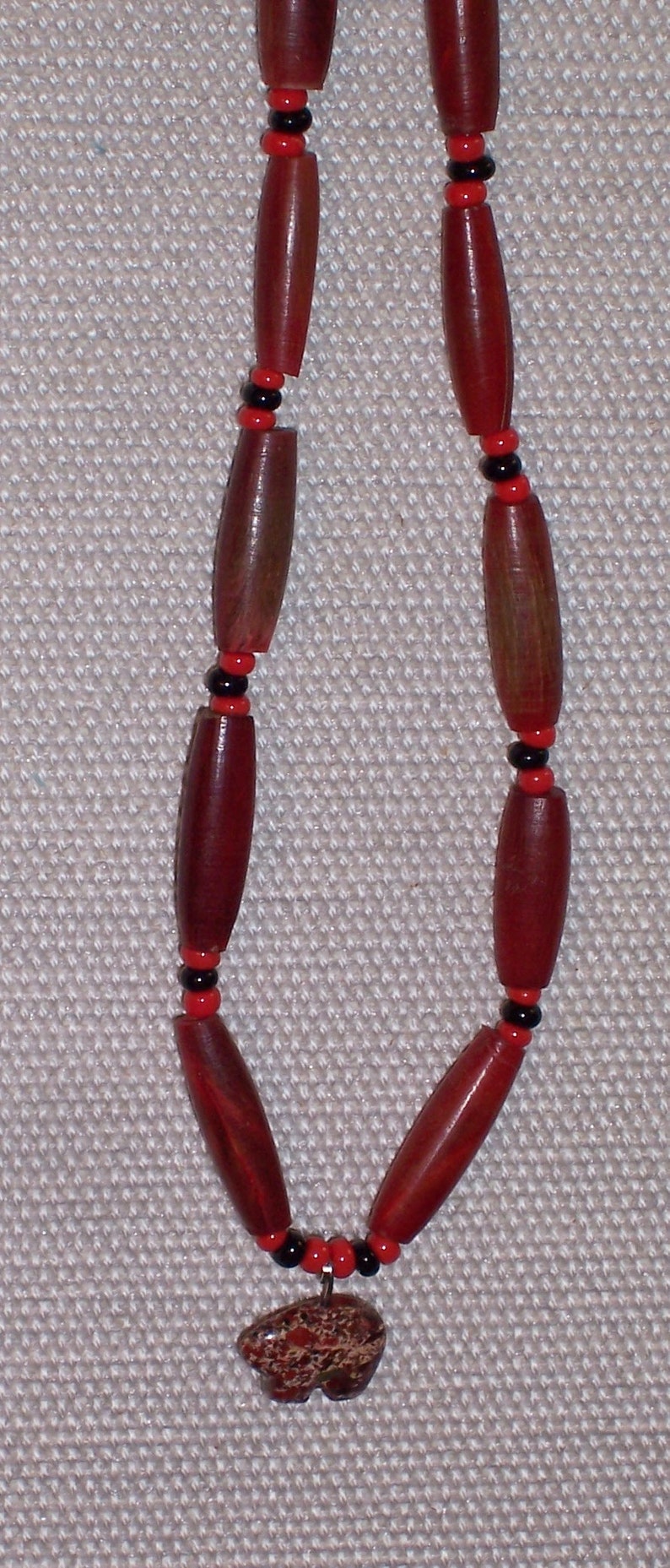 Native American Authentic Necklace W Bear Soap Stone Pendant