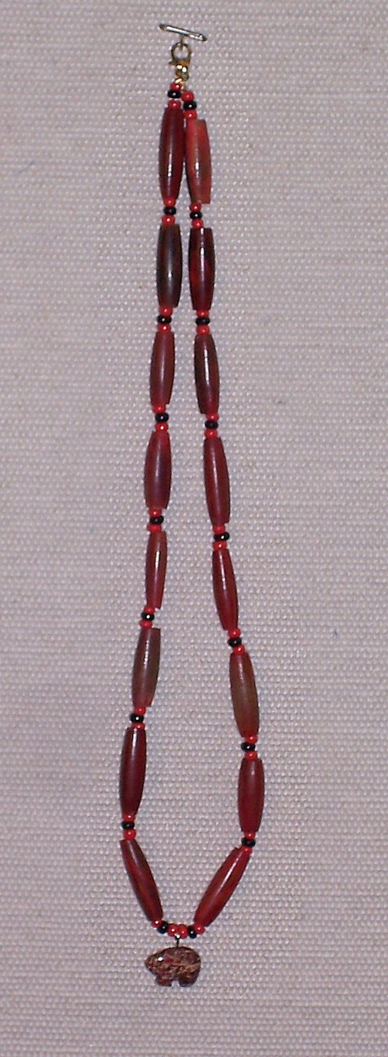 Native American Authentic Necklace W Bear Soap Stone Pendant