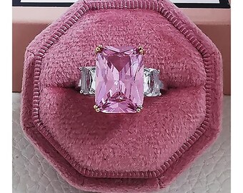 7 CT PINK LAB SAPPHIRE ANTIQUE VICTORIAN STYLE .925 STERLING SILVER RING #237 7 CT PINK LAB SAPPHIRE ANTIQUE VICTORIAN STYLE .925 STERLING SILVER RING #237