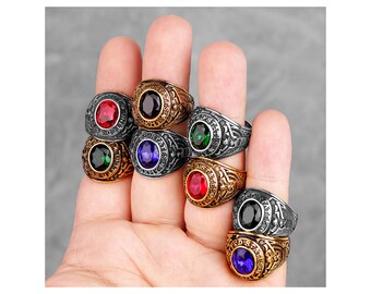 Details about   925 Silver United States Army Military February Amethyst CZ Stone Men Ring 9 