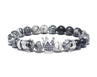 Luxury Roman Royal Crown Charm Bracelet Men Stainless Steel Geometry Pulseiras Men Adjustable Bracelets Couple Jewelry Gift