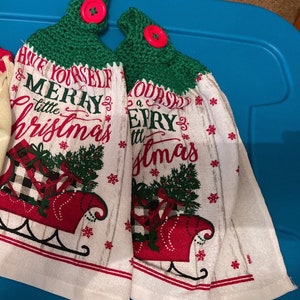 Holiday Crochet Topped Handtowels