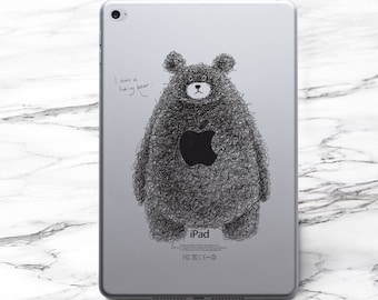 Bear iPad 12.9 Pro 2018 Clear Sticker iPad Air 3 2019 iPad 10.5 Pro Skin iPad Pro 9.7 Decal Cute iPad Mini 5 Skin iPad 6 Vinyl Decal US3274