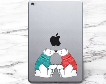 Polar Bears iPad 10.5 Decal iPad Air 3 2019 iPad Pro 12.9 2018 Clear Sticker Kiss iPad 6 Skin Love Cute iPad Mini 5 Decal iPad 9.7 US3272