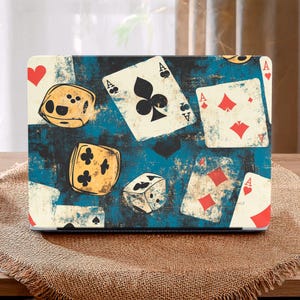 Vintage Spielkarten und Würfel MacBook Hülle, MacBook Pro 13 14 15 16, M1 M2 M3 Air 13 A2681 A2337 A2338, Hard Case Cover pro 16"