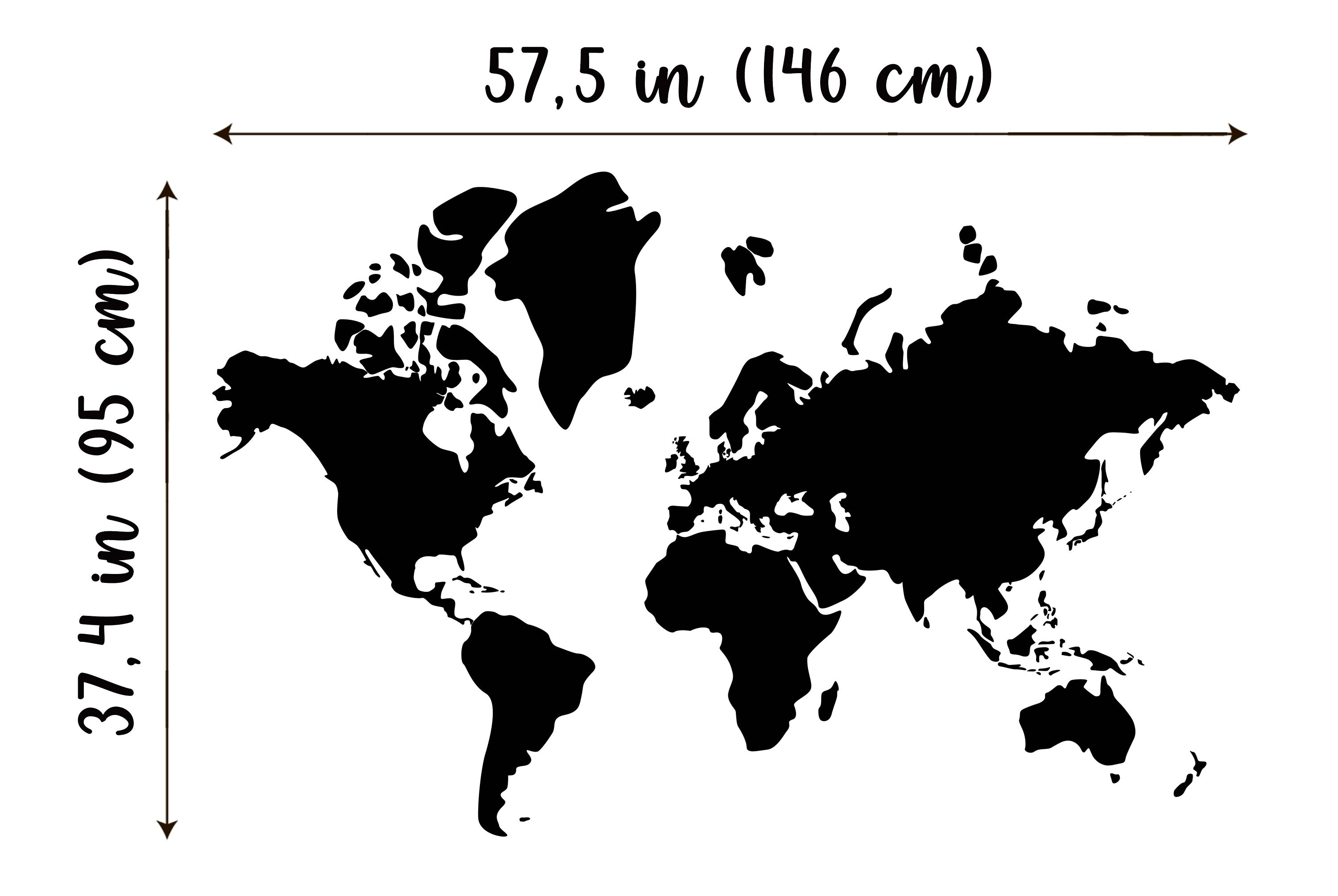 World Map Wall Decal Map Wall Stickers Modern Wall Art Nursery | Etsy