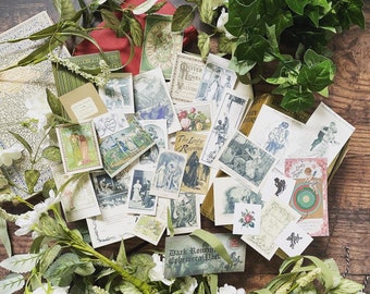 Pacote de itens decorativos com temática de romance sombrio, suprimentos vintage para scrapbook gótico.