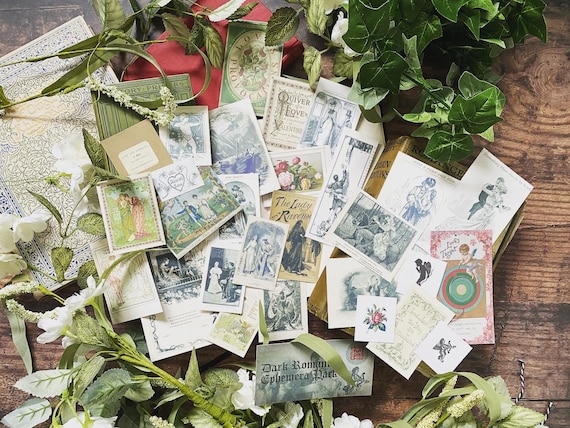 Dark Romance Ephemera Pack, Vintage Gothic Scrapbook Supplies