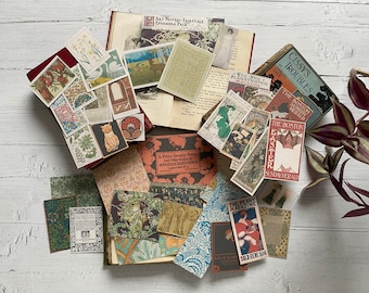 Art Nouveau Fairytale Ephemera Pack, Junk Journal Supplies, Dark Academia, Summer Gift, 35 pieces for Vintage Journaling and Scrapbooking