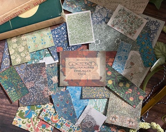 William Morris Ephemera Pack – 30 Floral Mini Prints for Scrapbooking