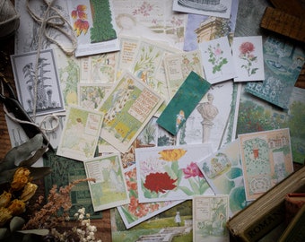 Secret Garden Ephemera Pack, Vintage Art, Scrapbooking Prints