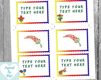 Fiesta Food Labels Tent, Mexican Fiesta Food Tents, Cinco de Mayo Food Tag, Buffet Table Cards INSTANT DOWNLOAD Editable Card to personalize