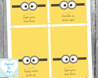 Minion food labels printable