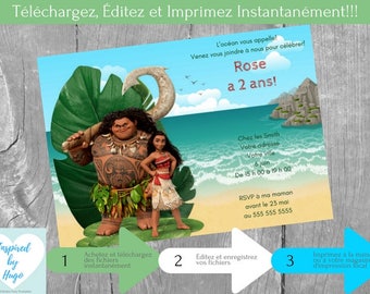 Carte Vaiana Etsy