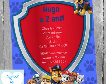 Filles Paw Patrouille Fete D Anniversaire Personnalise Invitations X 8 Cartes De Voeux Papeterie Maison Et Jardin