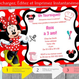 Invitation Minnie Mouse Fete D Anniversaire Fille Maison Etsy Invitation Minnie Mouse Fete D Anniversaire Fille Maison Etsy