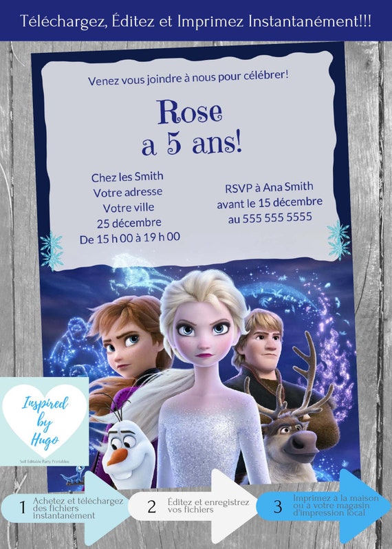 Invitation La Reine Des Neiges 2 D Anniversaire Disney Etsy