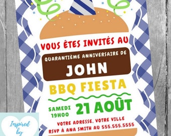 Invitation D Anniversaire Pour Homme Etsy
