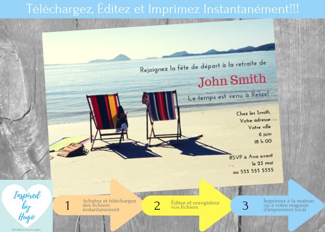 Invitation Fete Depart En Retraite Invitation Depart A La Etsy Singapore