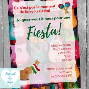 Invitation Fête Mexicaine, Invitation Mexicaine, Fête Mexicaine, Téléchargement Instantané, Invitation français Éditable à Personnaliser