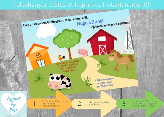Ferme Invitation Fete D Anniversaire Garcon Et Carte De Etsy Ferme Invitation Fete D Anniversaire Garcon Et Carte De Etsy