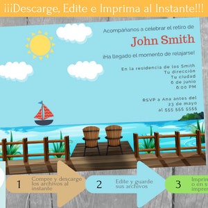 Invitation Fête Départ en Retraite, Invitation Départ à la Retraite, Téléchargement Instantané, Invitation français Éditable à Personnaliser