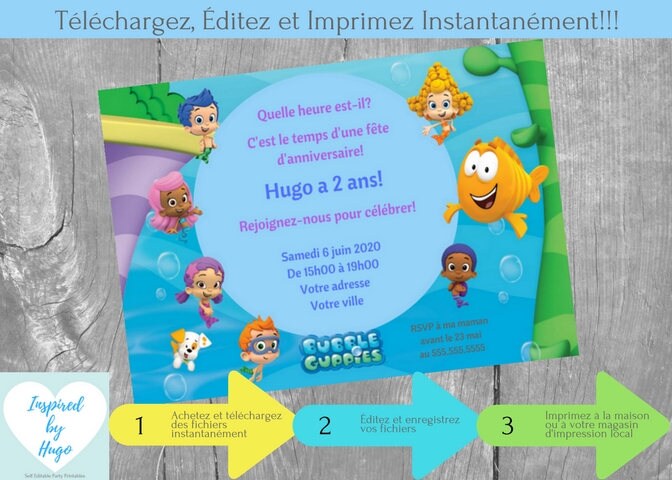 Bubble Guppies Invitation Fete D Anniversaire Garcon Etsy Bubble Guppies Invitation Fete D Anniversaire Garcon Etsy