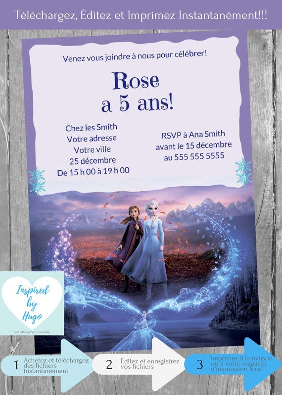 Invitation La Reine Des Neiges 2 D Anniversaire Disney Etsy