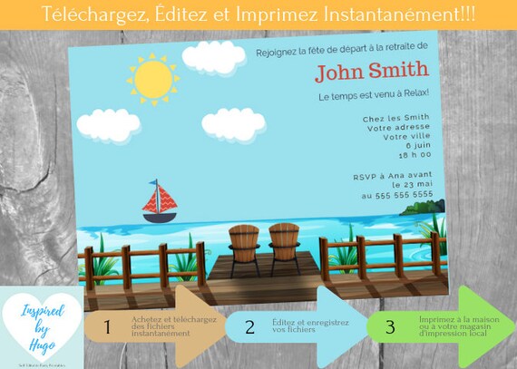 Invitation Fete Depart En Retraite Invitation Depart A La Etsy Invitation Fete Depart En Retraite Invitation Depart A La Etsy