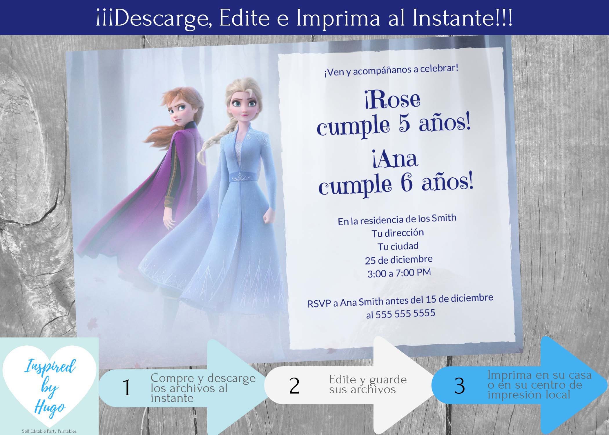 Invitación Doble Frozen 2 Fiesta Cumpleaños Invitación Frozen - Etsy México