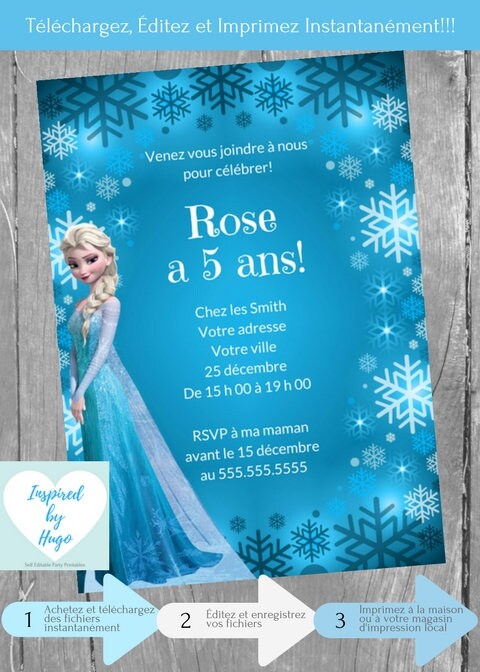 Invitation La Reine Des Neiges Fete D Anniversaire Disney Etsy Invitation La Reine Des Neiges Fete D Anniversaire Disney Etsy