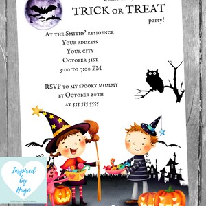 Kids Halloween Trick or Treat Party Invitation, Halloween Trick or treating Party, Halloween Ideas, INSTANT DOWNLOAD Editable PDF invitation