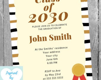 Graduation Invitation, Graduation Party Invitations, Graduation Announcement, Graduate, INSTANT DOWNLOAD Editable Invitation to Personalize