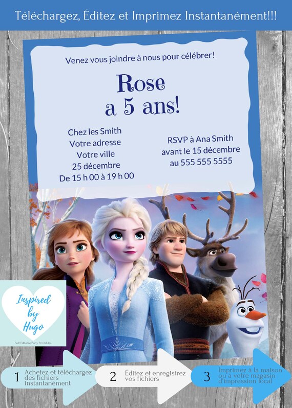 Invitation La Reine Des Neiges 2 D Anniversaire Disney Etsy