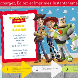 Histoire De Jouets Double Invitation Anniversaire Enfants Toy Etsy