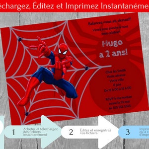 L Homme Araignee Invitation Fete D Anniversaire Etsy