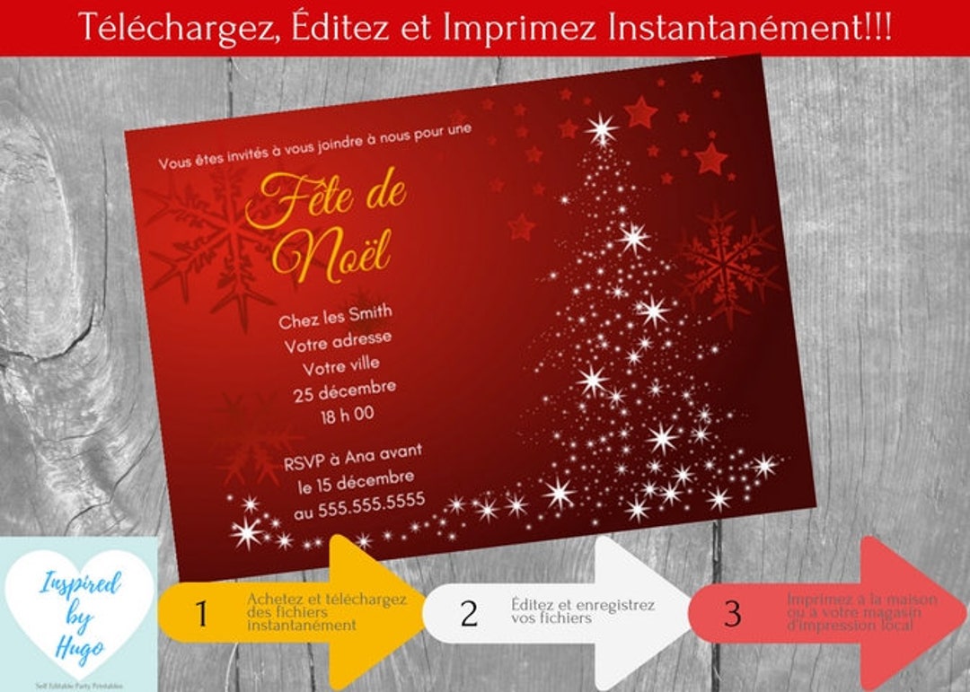Invitation Fête De Noël Fête D'entreprise Fête De Etsy